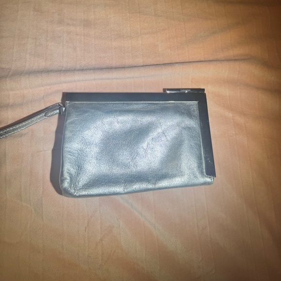 Calvin Klein Metallic Silver Wristlet Clutch - Picture 1 of 4